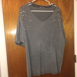 pearl cutout top